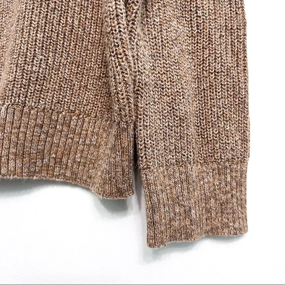 cat & jack | tan ribbed henley sweater stripe buttons 5t - Picture 6 of 7